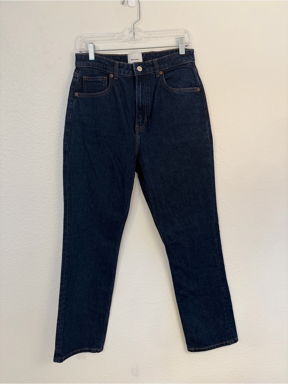 Reformation Jax Stretch High Rise Straight Jeans - Picture 2 of 9